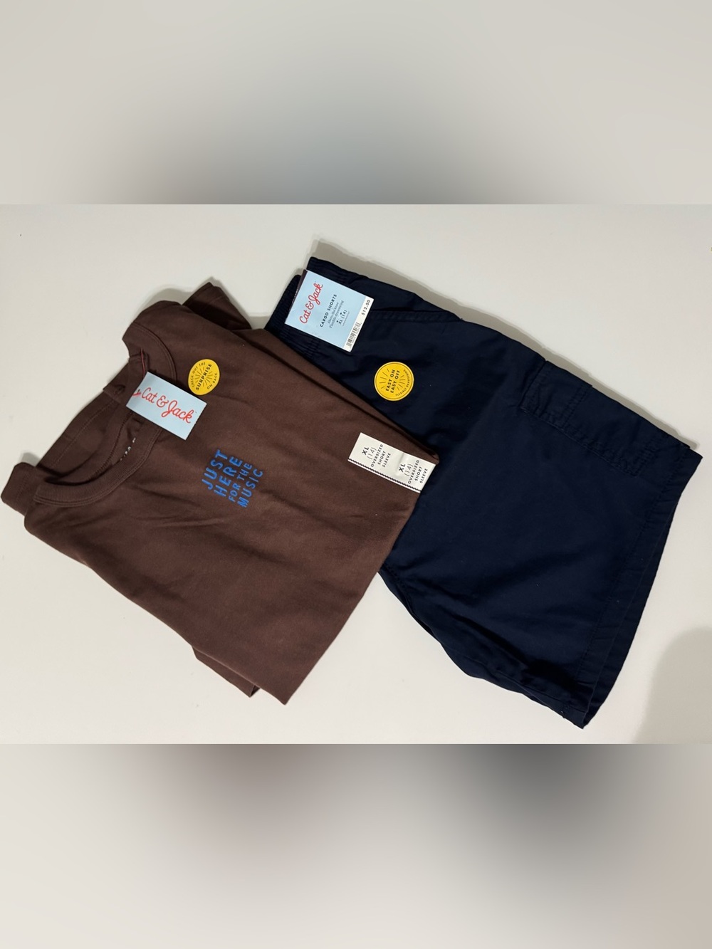 Cat & Jack Brown Tee with Navy Shorts Set